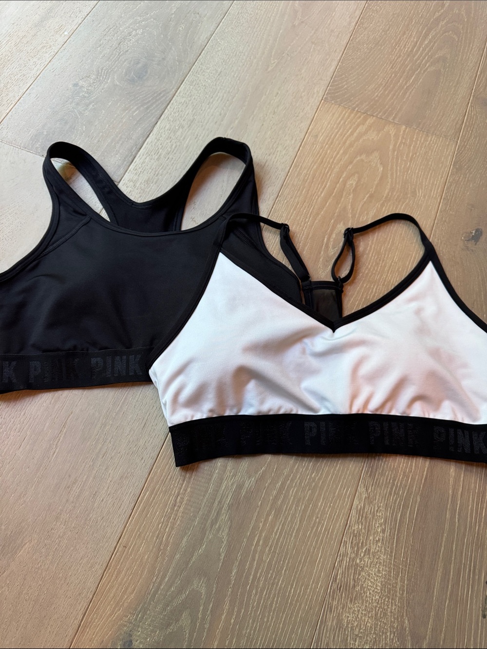 NWOT PINK Victoria's Secret Black & White Bralette Duo